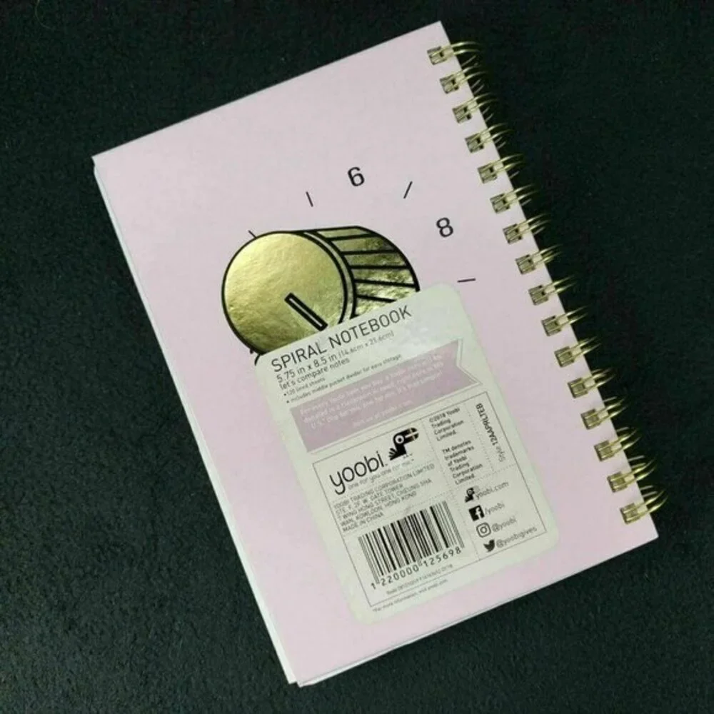 Yoobi Spiral Notebook Journal 120 Sheets Pink Girl Teen Diary‎ New